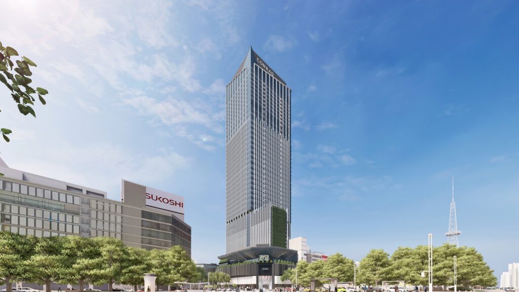 コンラッド名古屋 — 名古屋市中区錦・ザ・ランドマーク名古屋栄 上層階に2026年7月開業、客室170室の都市型ラグジュアリーホテル外観