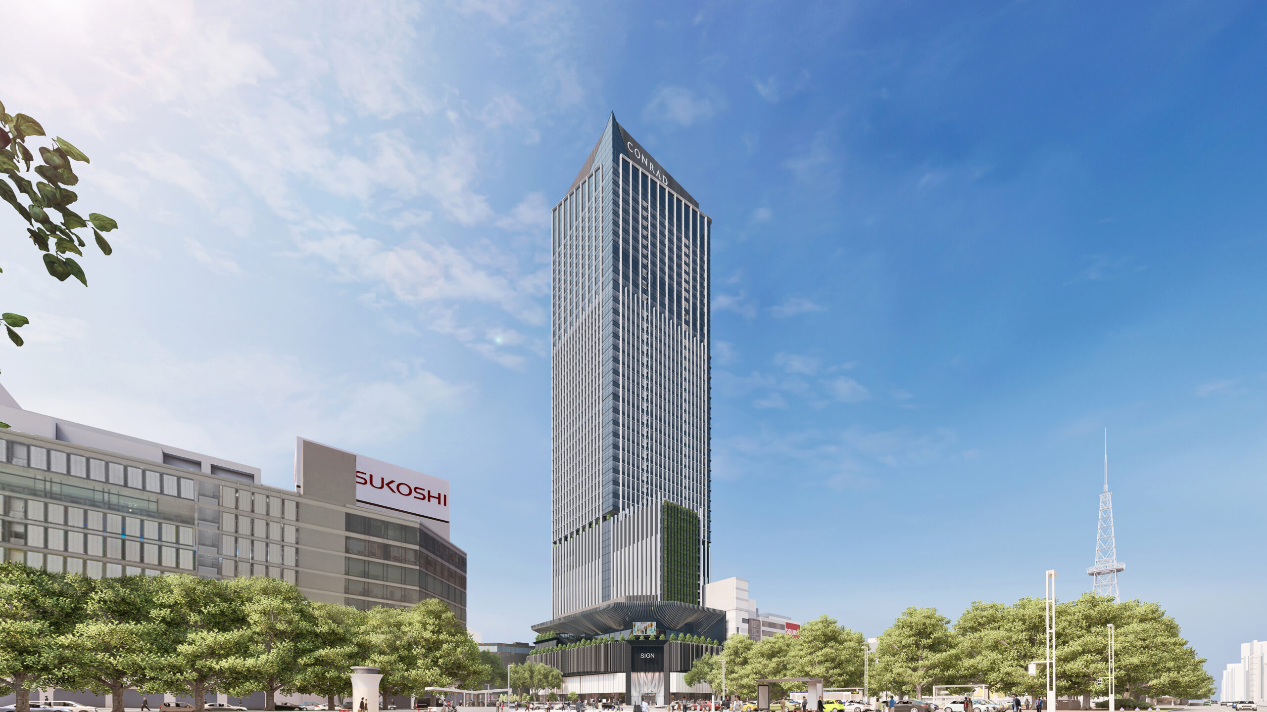 コンラッド名古屋 — 名古屋市中区栄・ザ・ランドマーク名古屋栄 · 2026年7月31日開業、全170室のヒルトン最上位ブランド