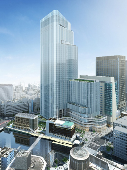 日本橋野村三井タワー 完成予想 — 高さ約284mのガラス外装超高層タワーと日本橋川