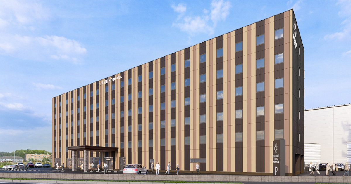たびのホテル宇都宮ゆいの杜 — 宇都宮市ゆいの杜8丁目 · 2026年8月7日開業、鉄骨造6階建・客室201室の外観