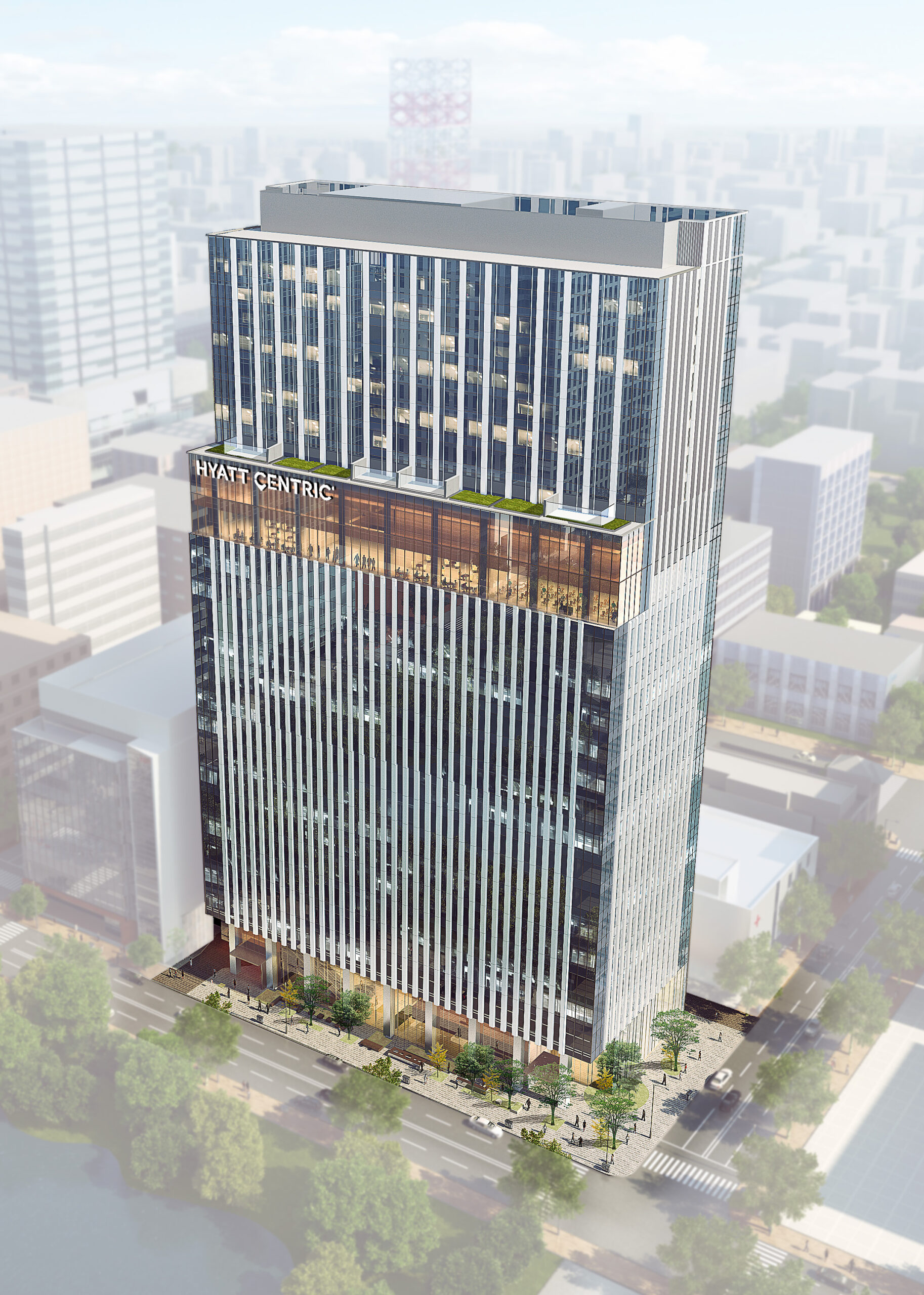 ハイアット セントリック 札幌 — 札幌市中央区北1条西5丁目 · アーバンネット札幌リンクタワー高層部に入るホテルの完成予想パース