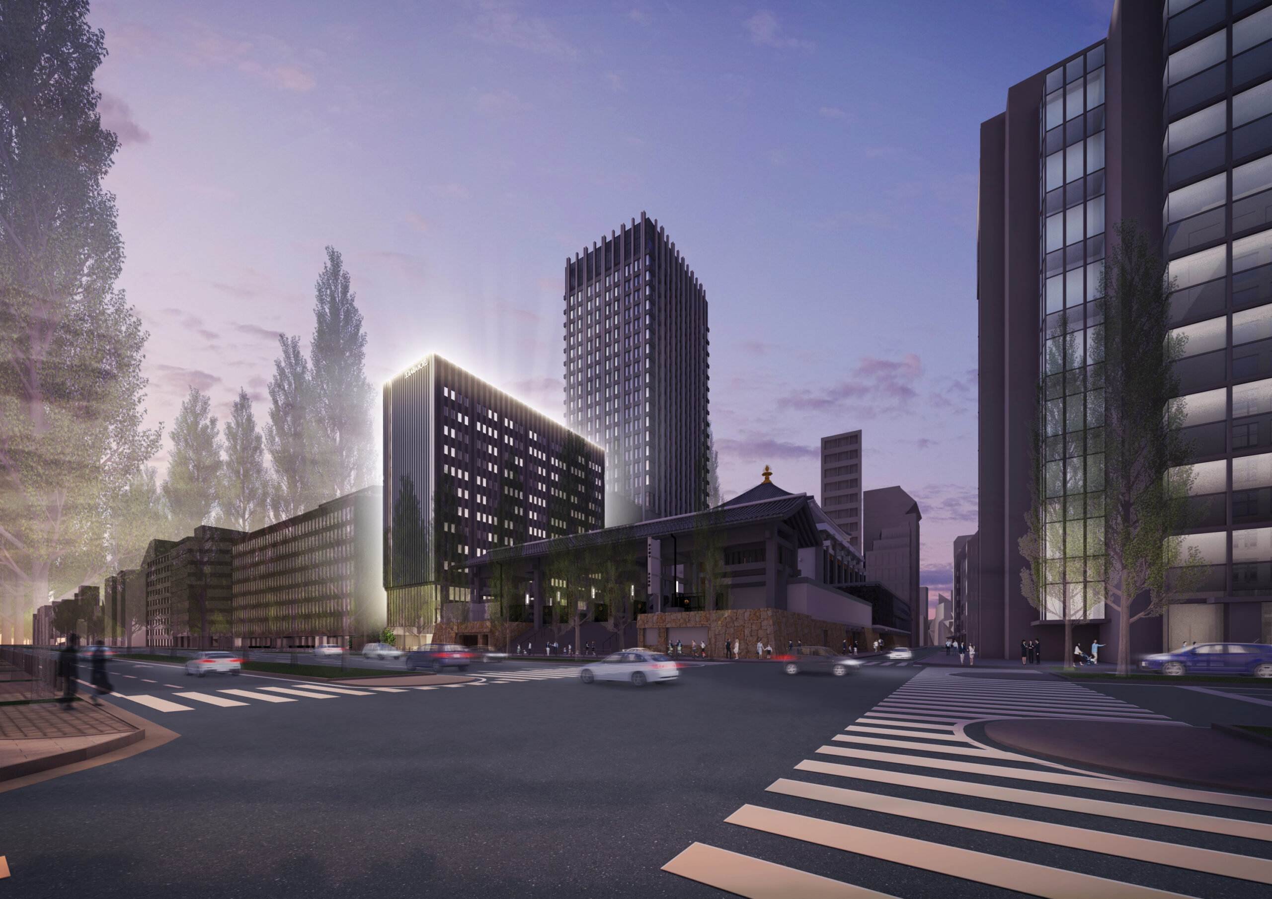 ソラリア西鉄ホテル大阪本町 — 大阪市中央区本町4丁目 · 2026年12月18日開業、御堂筋に面した複合施設ホテル棟の外観イメージ