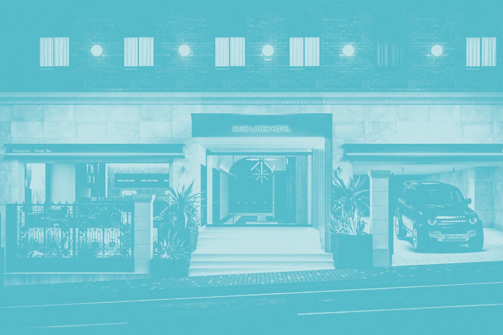 BASE LAYER HOTEL KOBE SANNOMIYA — 神戸・トアロード · 2026年11月10日開業、客室82室のホテル外観イメージ