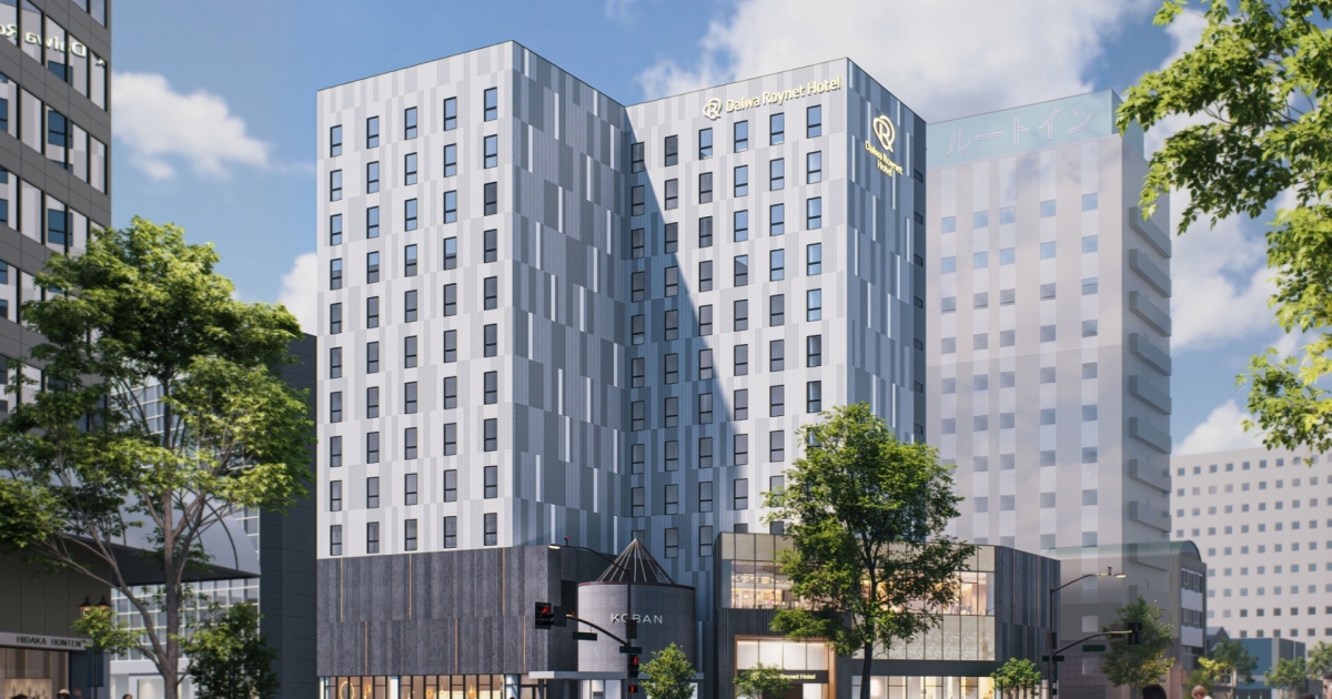 ダイワロイネットホテル宮崎 — 宮崎市橘通西 · 地上12階・全212室の外観完成イメージ