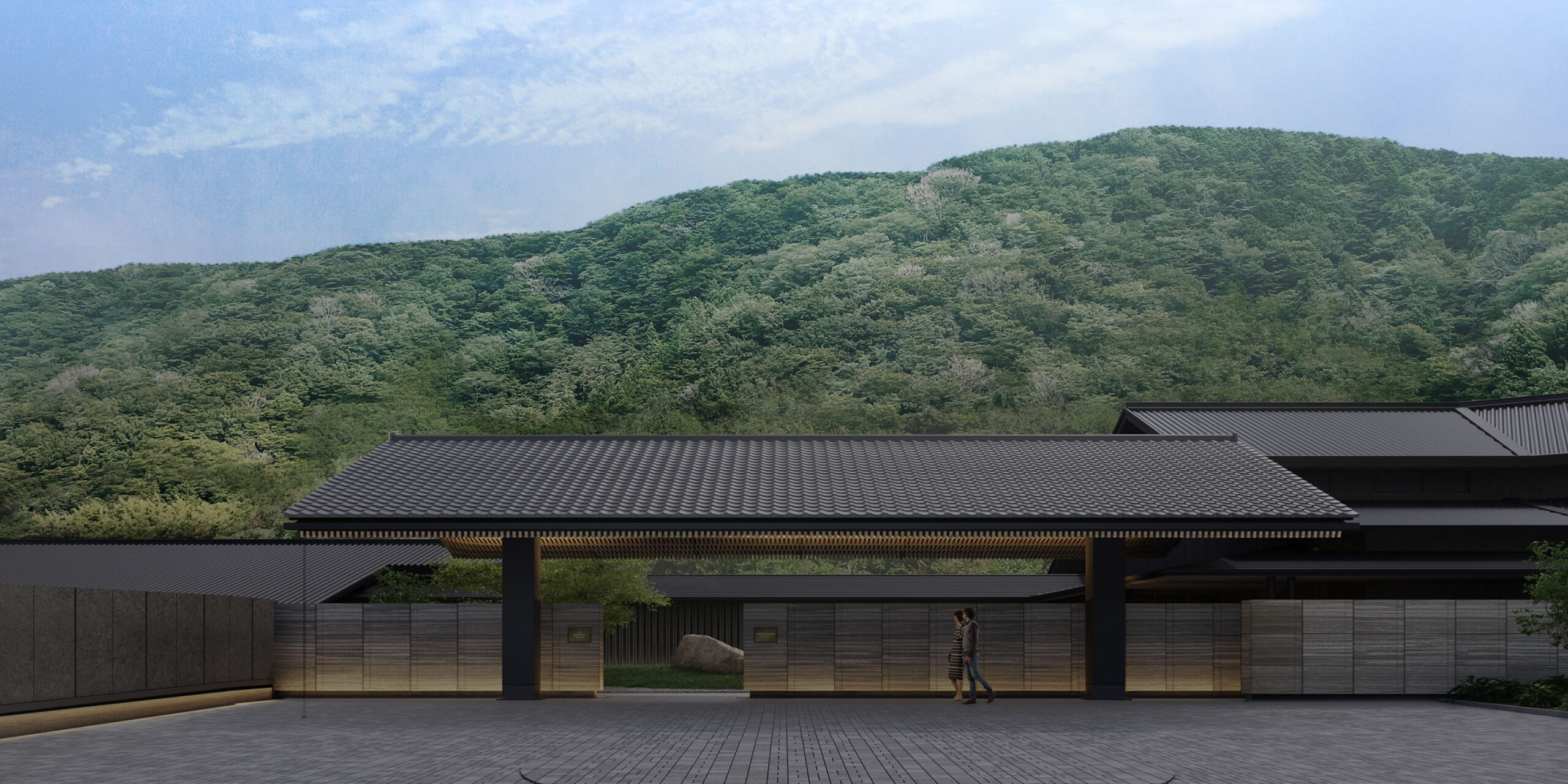HOTEL THE MITSUI HAKONE — 箱根町小涌谷 · 大屋根を架けたエントランスの完成イメージ
